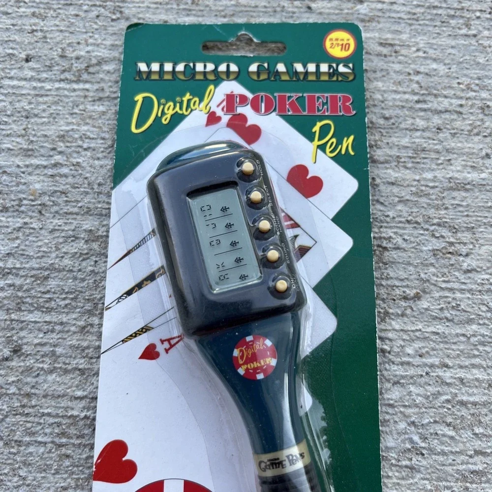 Digital Poker Pen Micro Games‎ Poker Card Games Casino Handheld Blue NIP NOS
